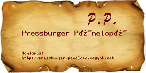 Pressburger Pénelopé névjegykártya